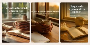 Paquete diarios guiados autocuidado sanacion banner